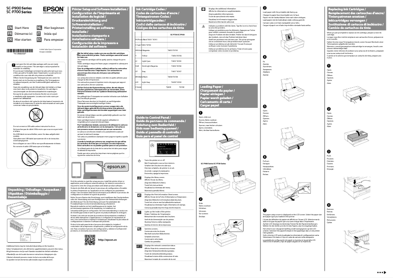 Page n°1 - Guide d'installation Epson SureColor SC-P900