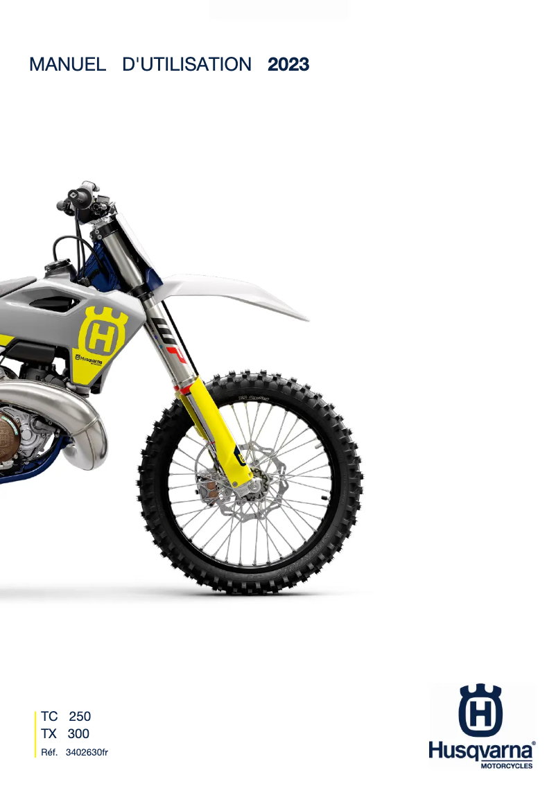 Page 1 de la notice Manuel utilisateur Husqvarna TX 300 (2023)