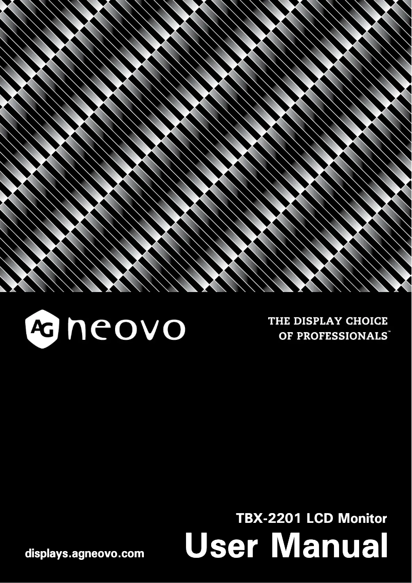 Page 1 de la notice Manuel utilisateur AG Neovo TBX-2201