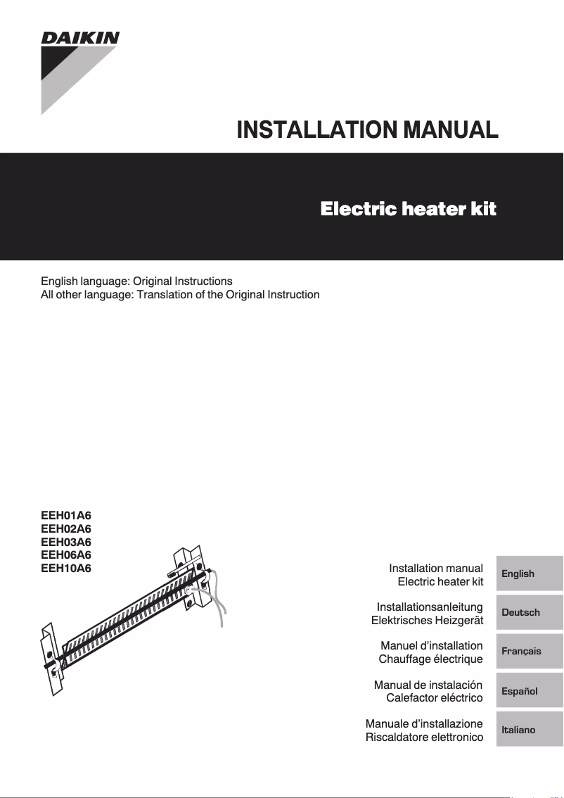 Page 1 de la notice Guide d'installation Daikin FWP02AATN6V3