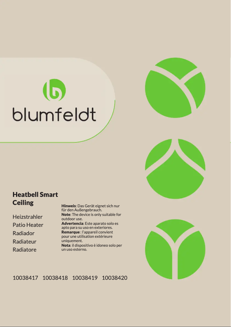 Page 1 de la notice Manuel utilisateur Blumfeldt Heatbell Ceiling Smart
