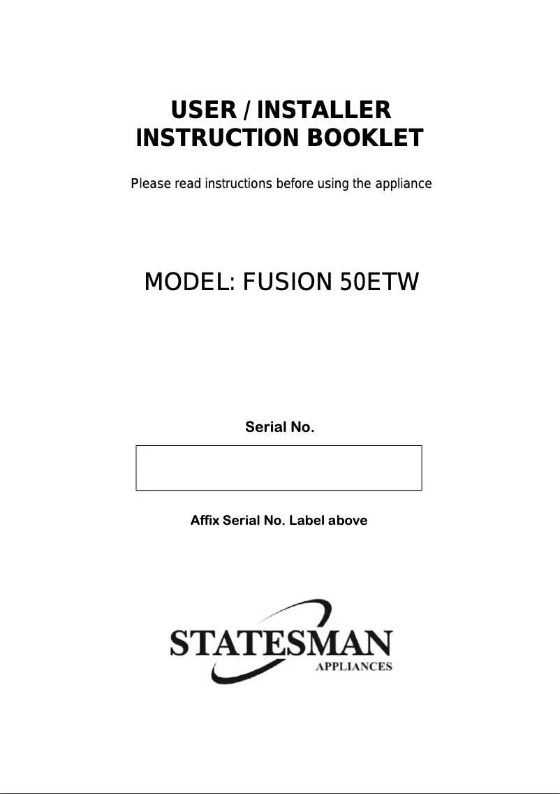 Página 1 del manual Manual de usuario Statesman FUSION50ETW