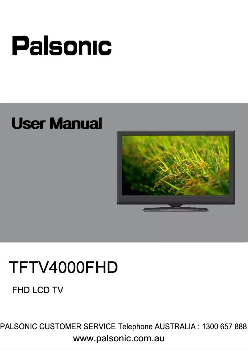 Page n°1 - Manuel utilisateur Palsonic TFTV4000FHD