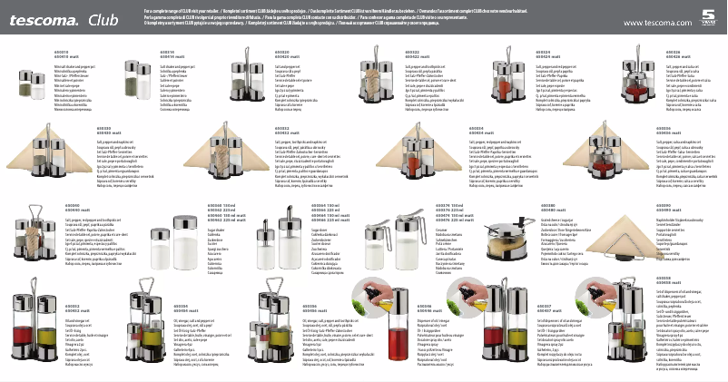 Page 1 de la notice Manuel utilisateur Tescoma Club