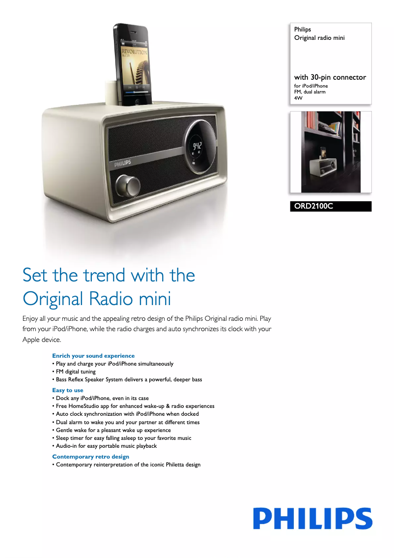 Page n°1 - Brochure Philips ORD2100C