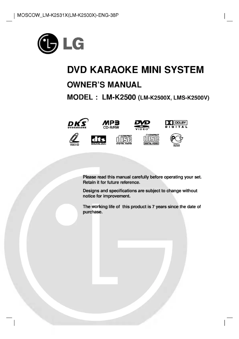 Page n°1 - Manuel utilisateur LG LM-K2531X