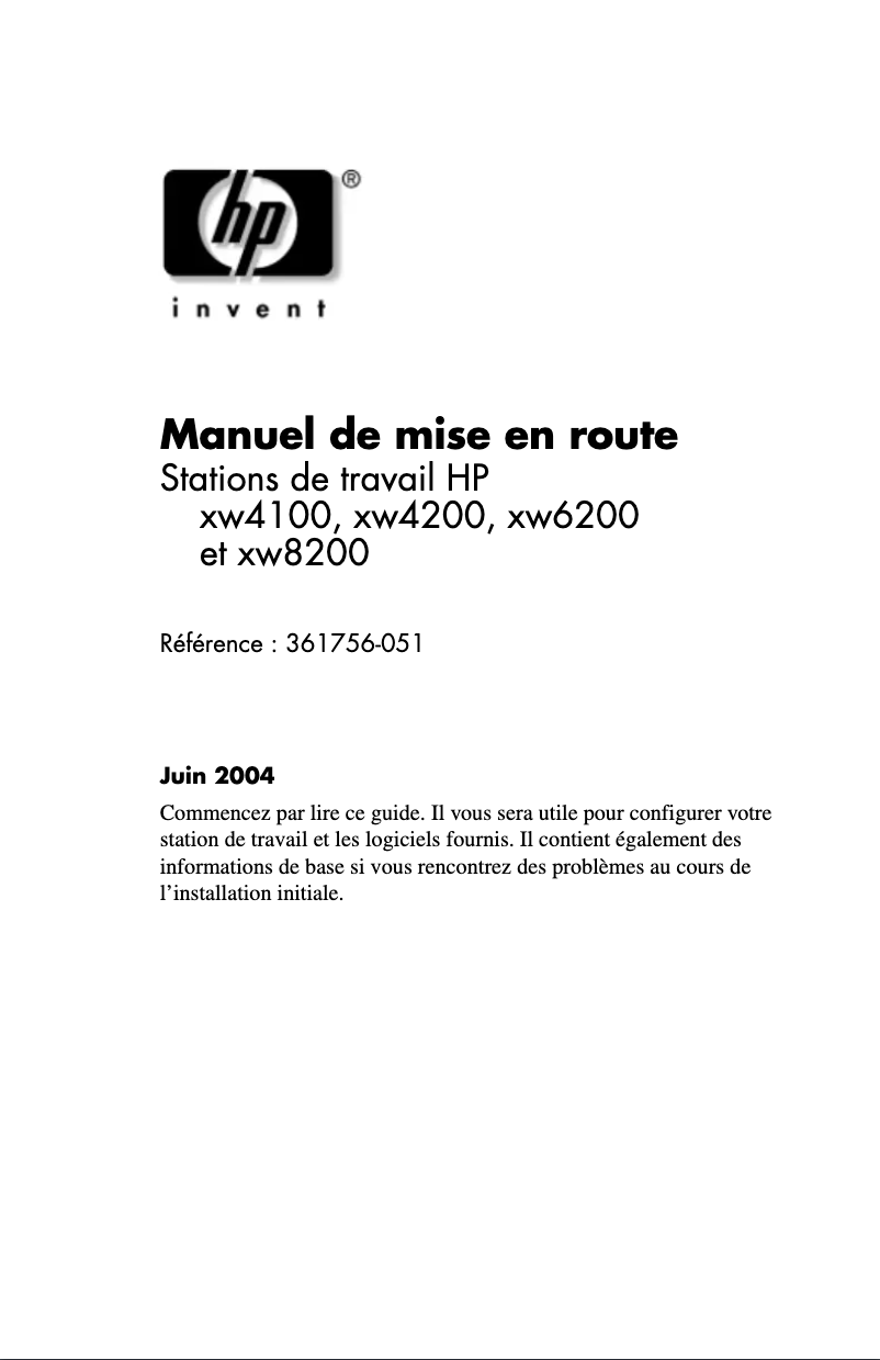 Image de la première page du manuel de l'appareil xw6200