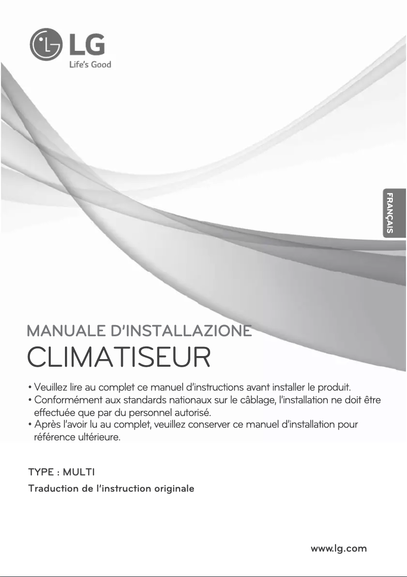 Page 1 de la notice Guide d'installation LG MU5M30