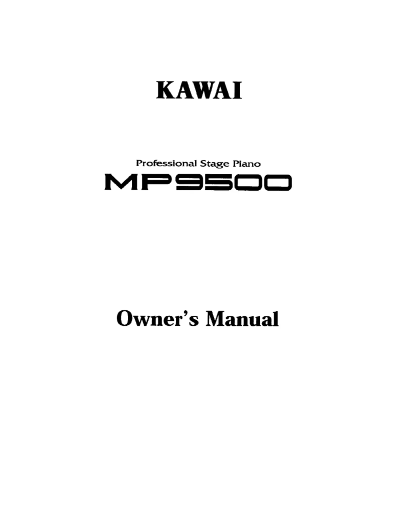 Page n°1 - Manuel utilisateur Kawai MP9500