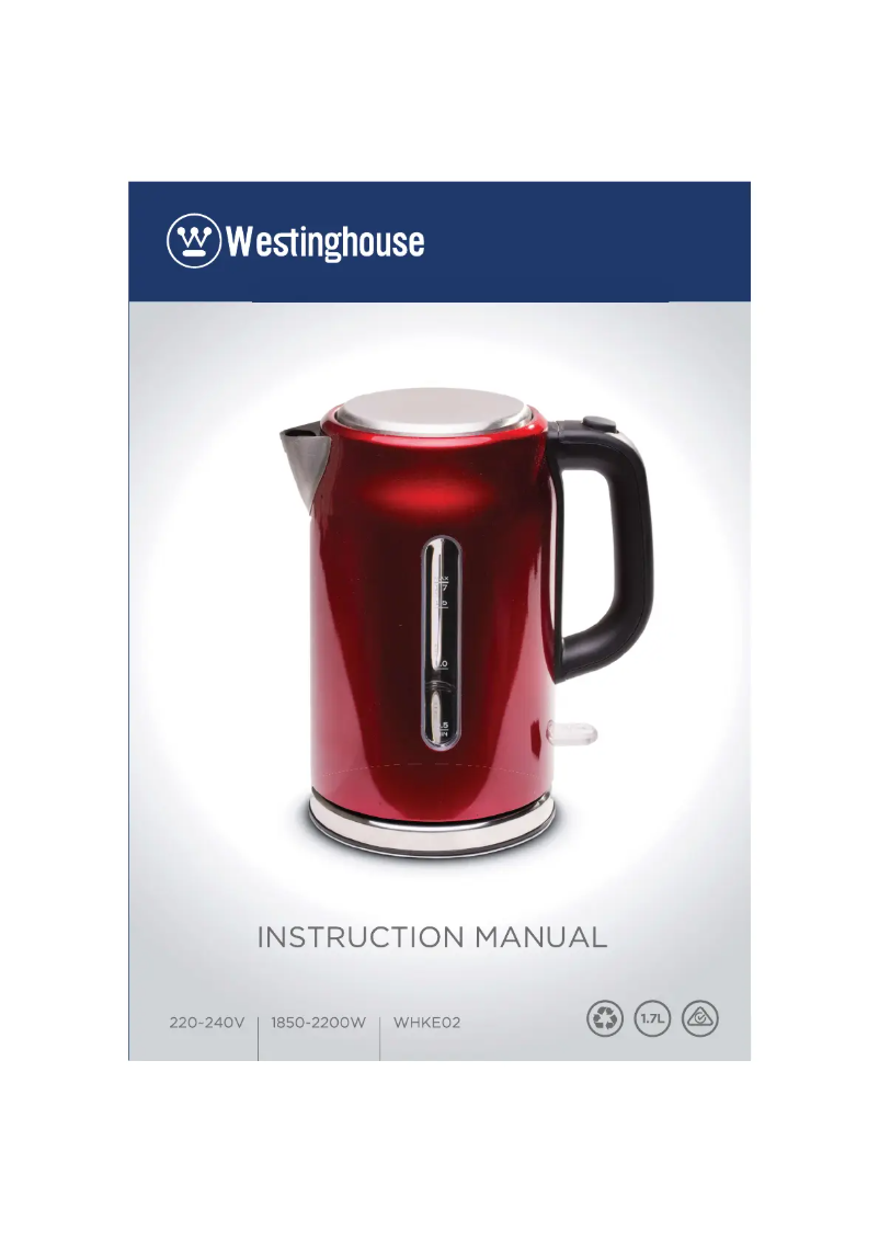 Page n°1 - Manuel utilisateur Westinghouse WHKE02G