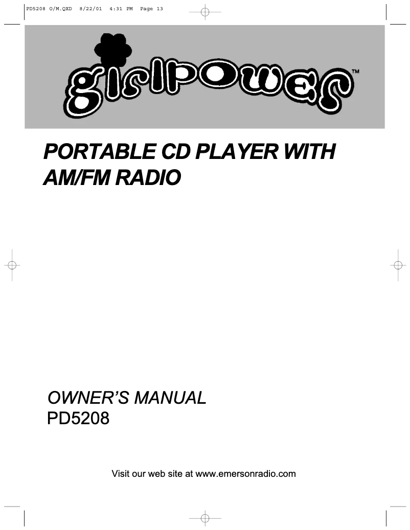 Image de la première page du manuel de l'appareil PD5208