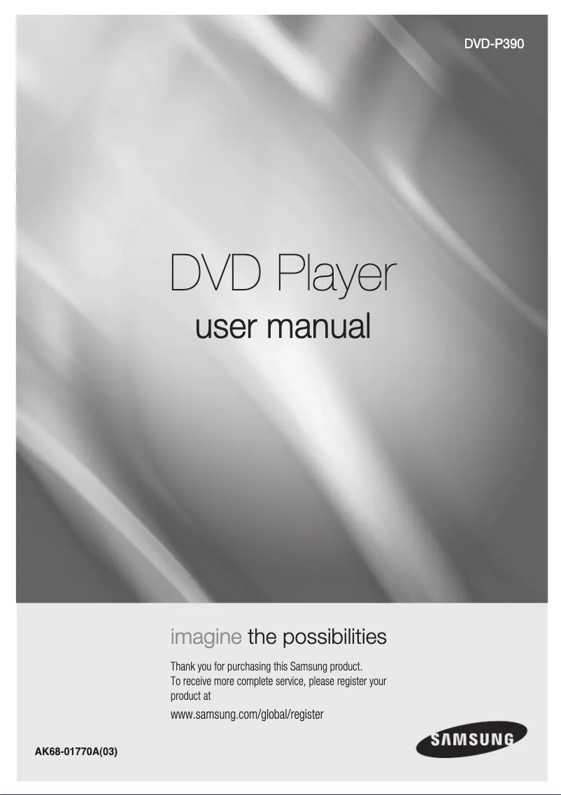 Page 1 de la notice Manuel utilisateur Samsung DVD-P390