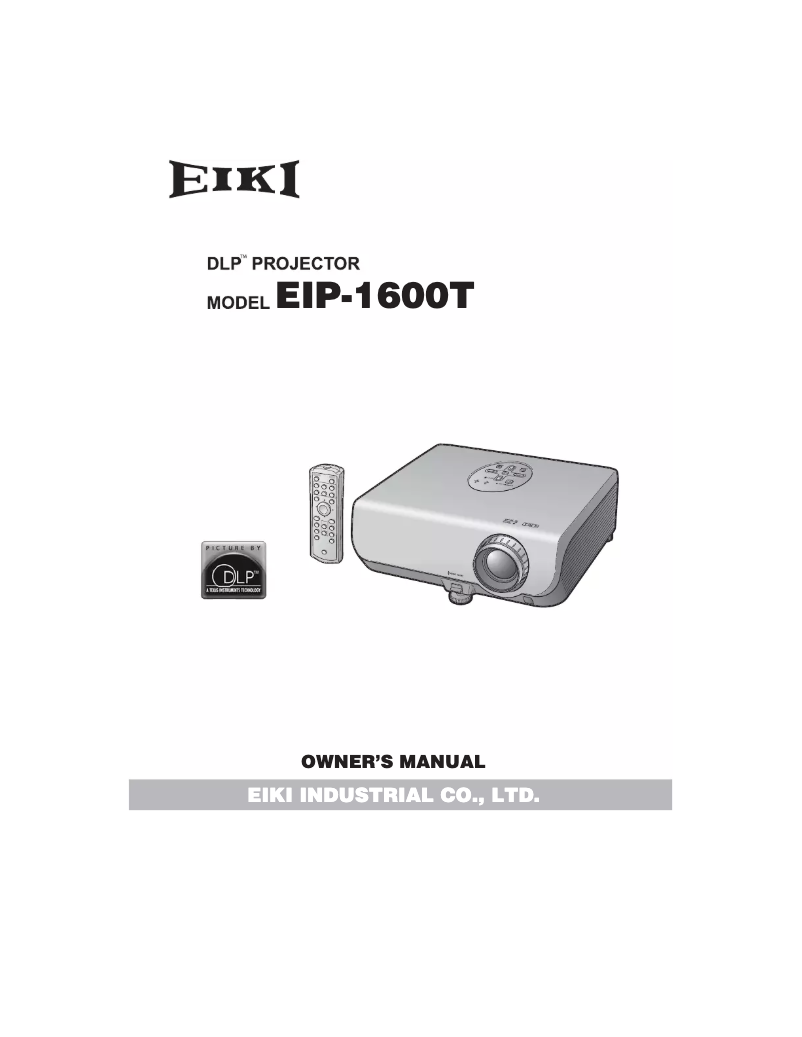 Page 1 of the manual User Manual EIKI EIP-1600T