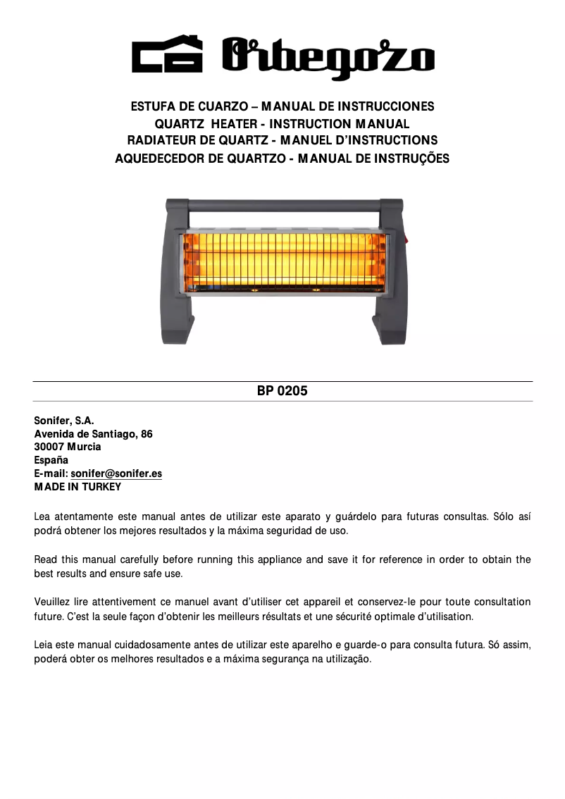 Image de la première page du manuel de l'appareil BP 0205