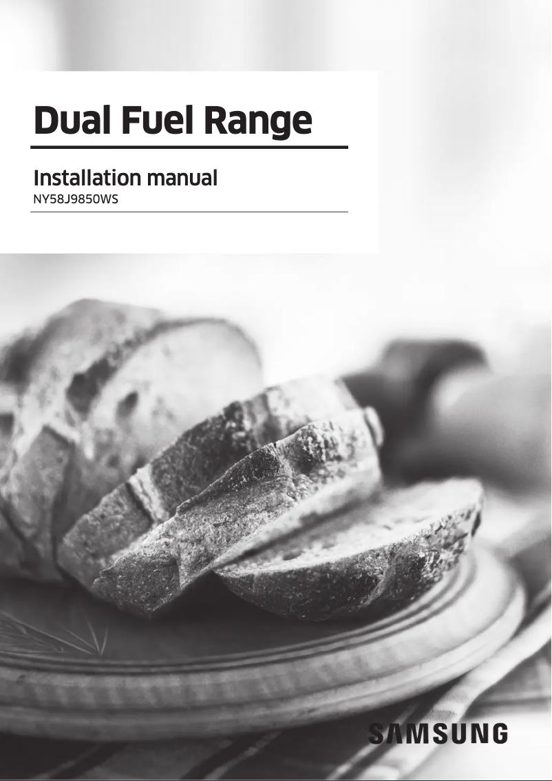 Page 1 de la notice Guide d'installation Samsung NY58J9850WS/AA