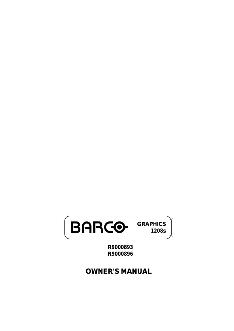 Image de la première page du manuel de l'appareil Graphics 1208s