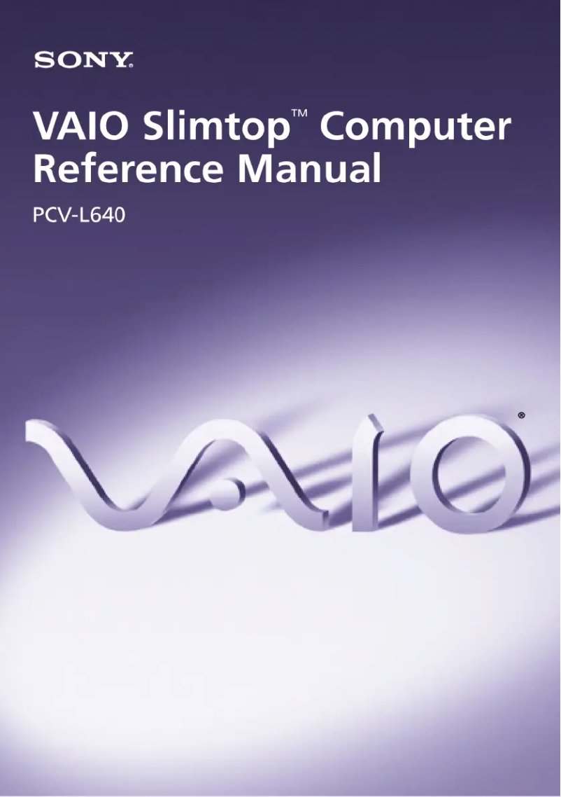 Image de la première page du manuel de l'appareil Vaio PCV-L640