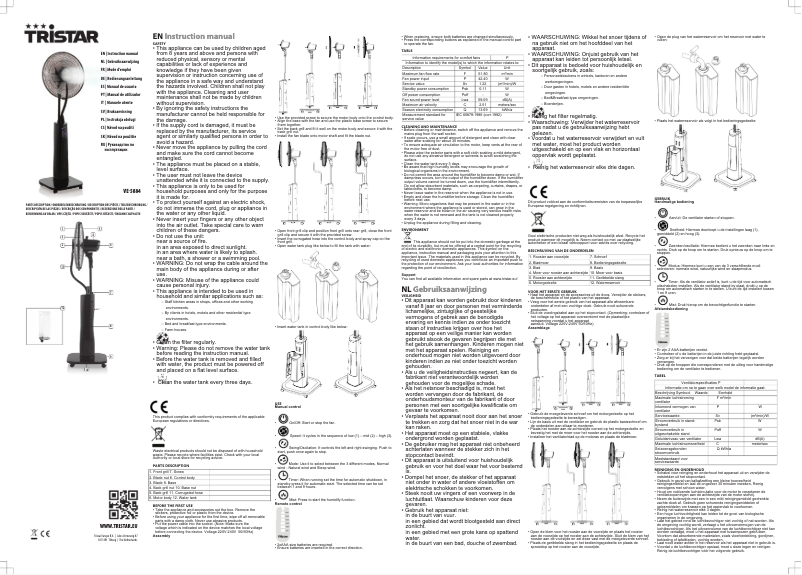 Page n°1 - Manuel utilisateur TriStar VE-5884
