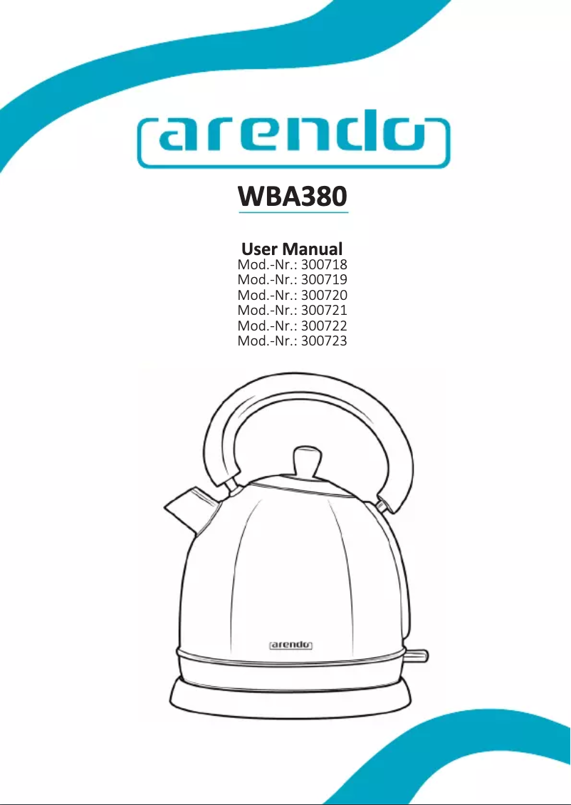 Page 1 de la notice Manuel utilisateur Arendo WBA380 300718