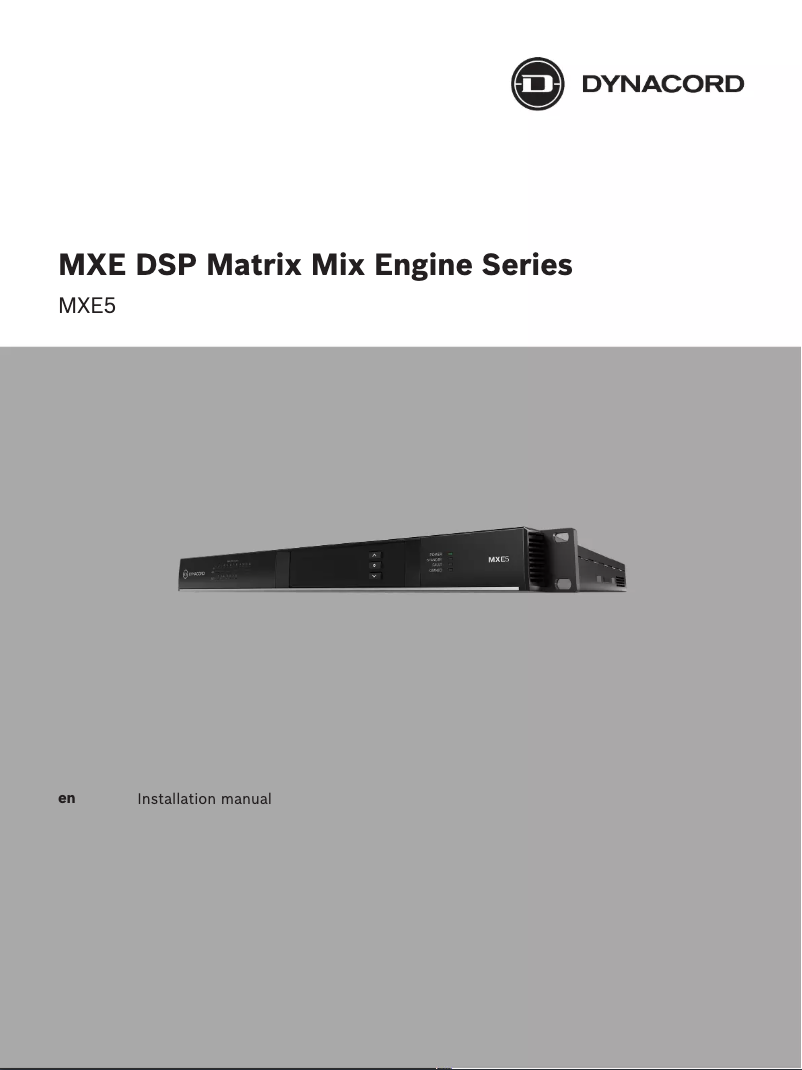 Page n°1 - Guide d'installation Dynacord MXE5