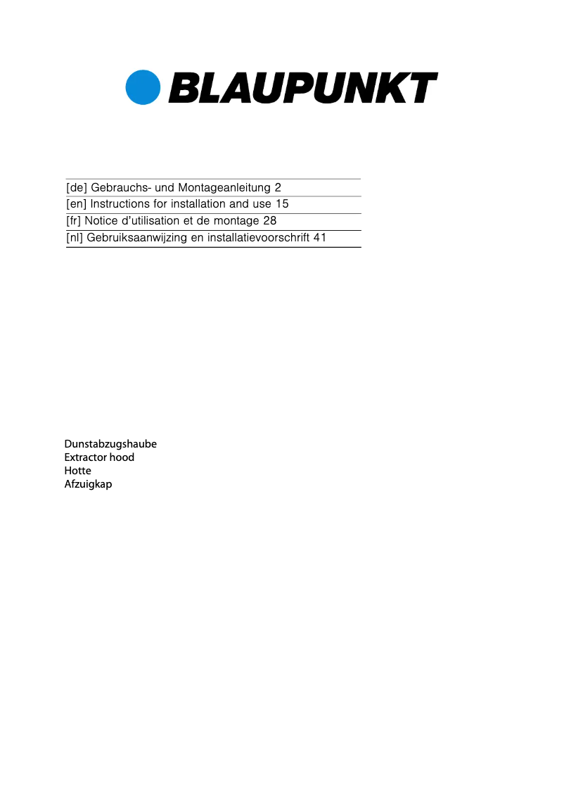 Page n°1 - Guide d'installation Blaupunkt 5DG66550