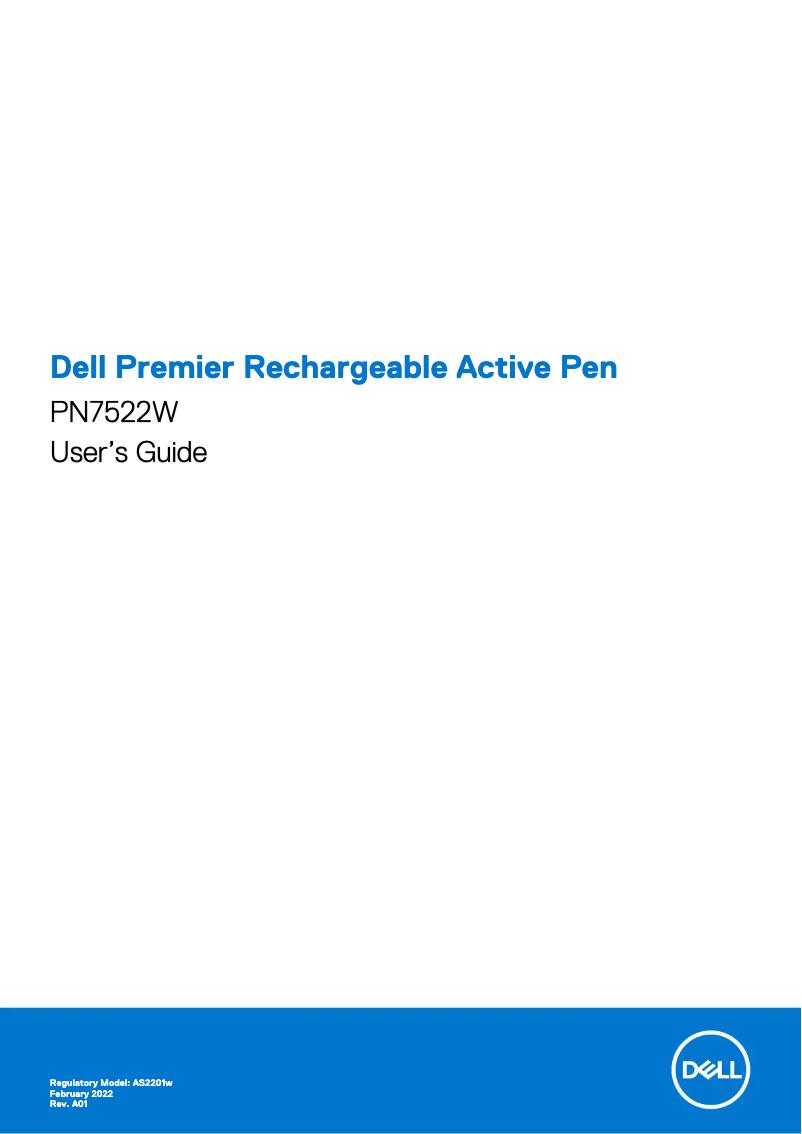 Page 1 de la notice Manuel utilisateur Dell Active Pen PN7522W
