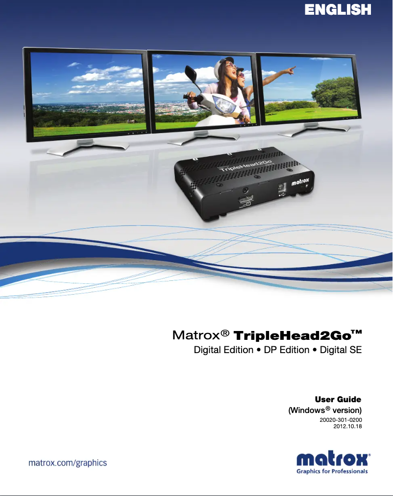 Página 1 del manual Manual de usuario Matrox TripleHead2Go
