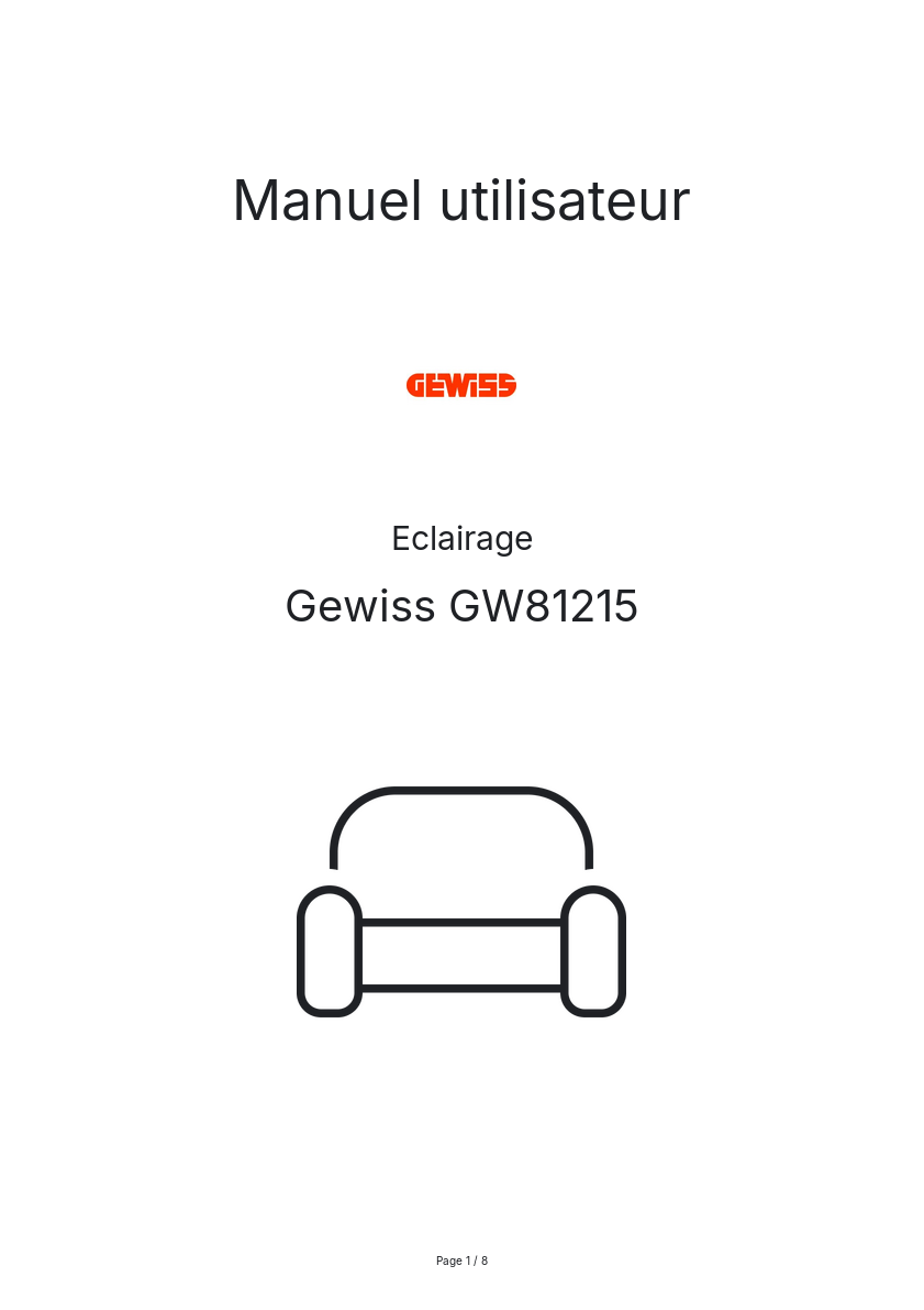 Image de la première page du manuel de l'appareil GW81215