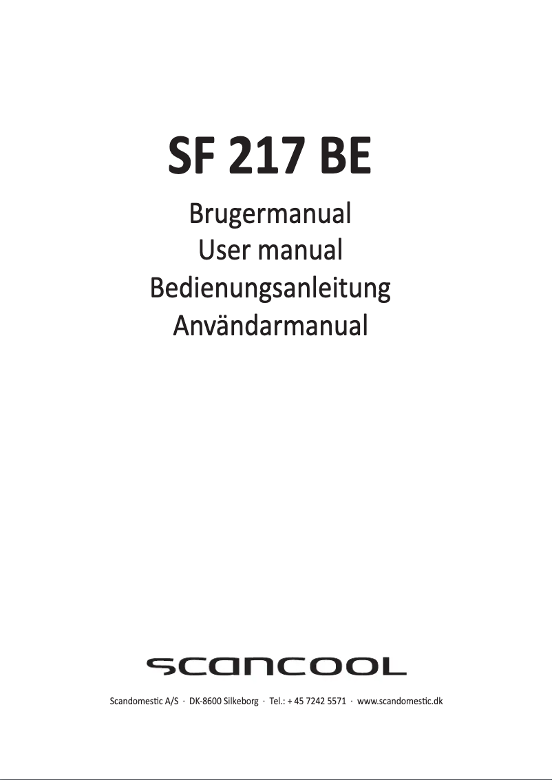 Image de la première page du manuel de l'appareil SF 217 BE