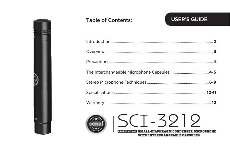 Image de la première page du manuel de l'appareil SCI-3212MP