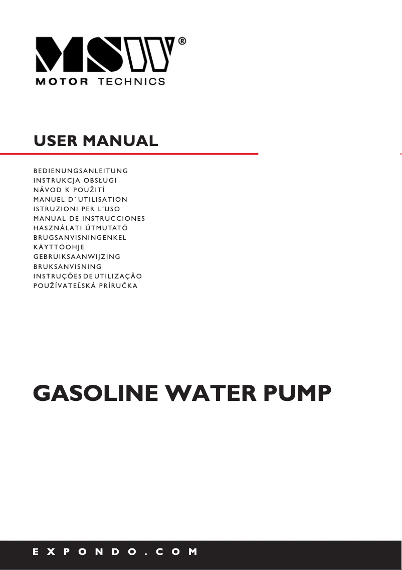 Image de la première page du manuel de l'appareil MSW-GP-110