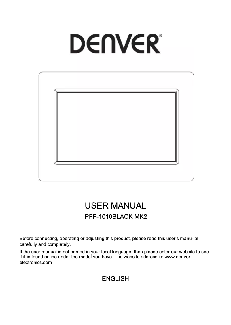 Imagen de la primera página del manual del dispositivo PFF-1010BLACK MK2