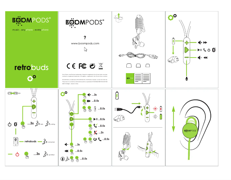 Page n°1 - Manuel utilisateur Boompods Retrobuds