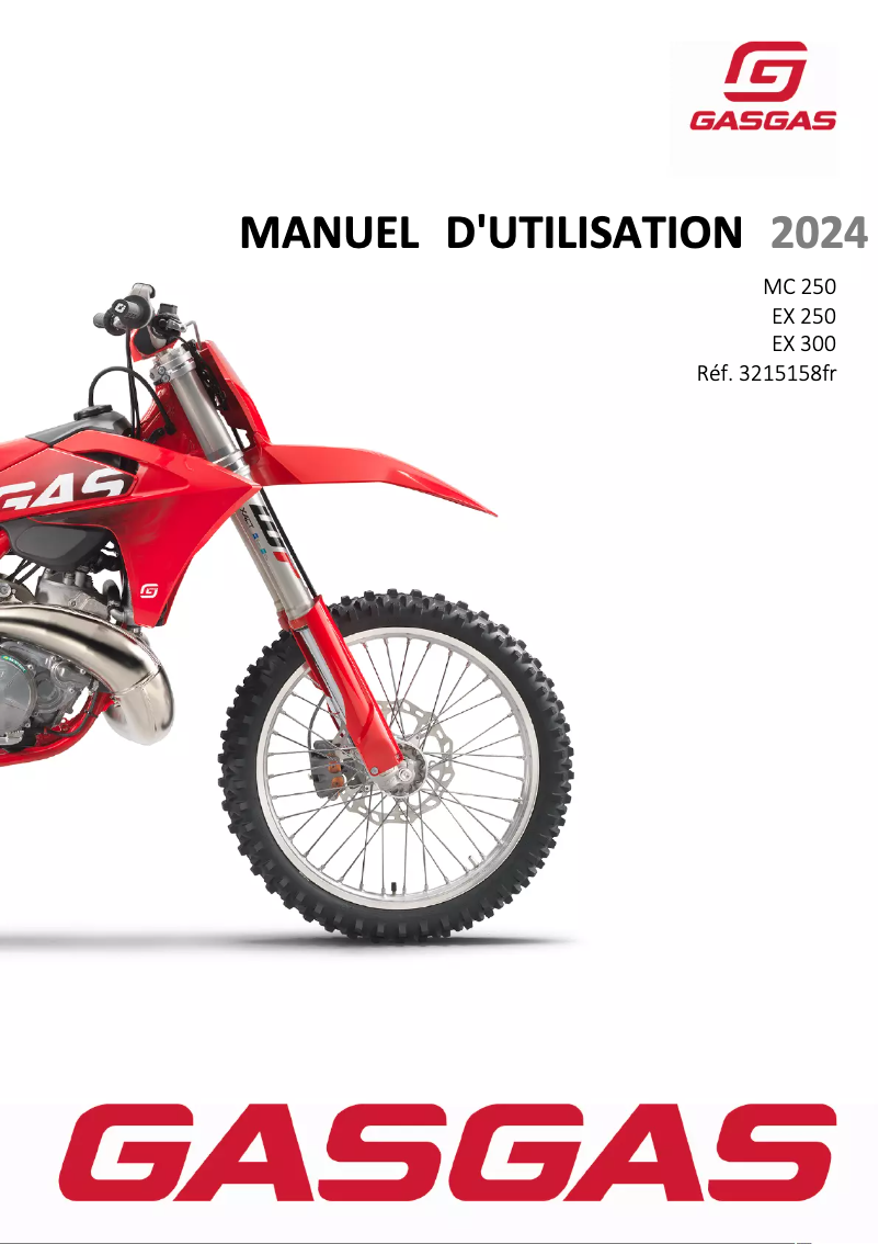 Page 1 de la notice Manuel utilisateur GasGas MC 250 (2024)