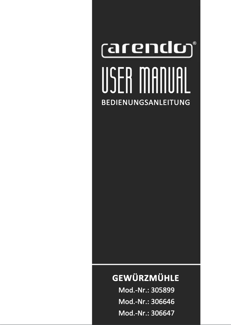 Page 1 de la notice Manuel utilisateur Arendo 306646