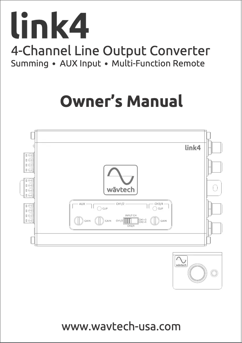 Page 1 de la notice Manuel utilisateur Wāvtech Link4