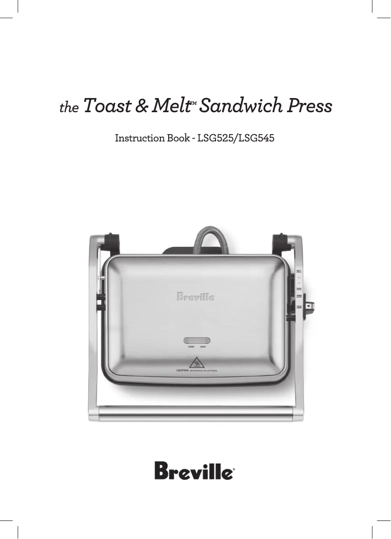 Image de la première page du manuel de l'appareil the Toast & Melt Sandwich Press LSG545