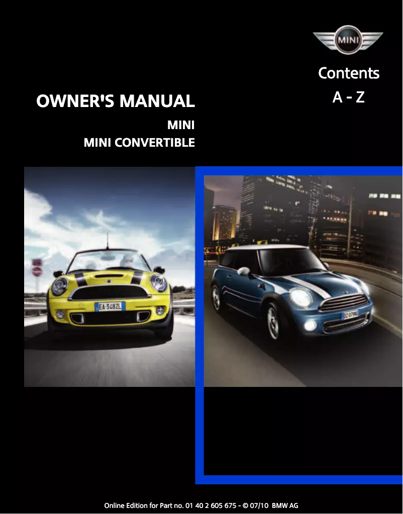 Página 1 del manual Manual de usuario Mini Hardtop 2 Door (2011)