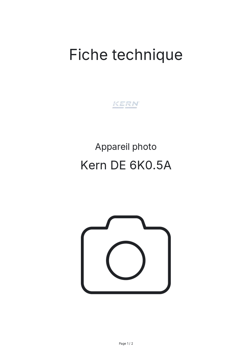 Image de la première page du manuel de l'appareil DE 6K0.5A