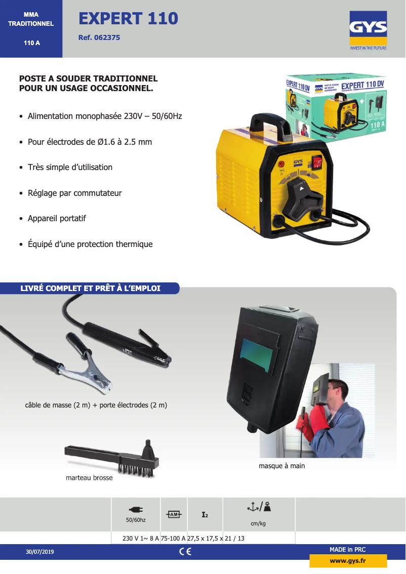 Image de la première page du manuel de l'appareil Expert 110