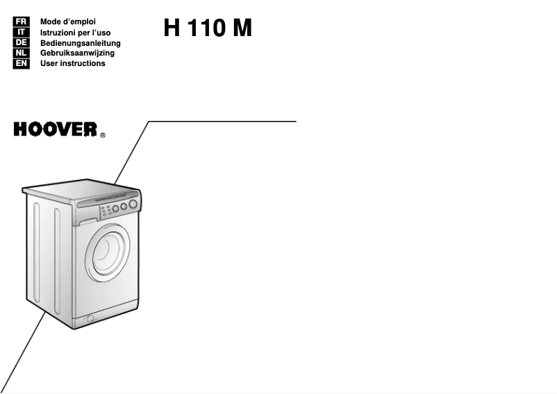 Page n°1 - Manuel utilisateur Hoover H110 M6 SY