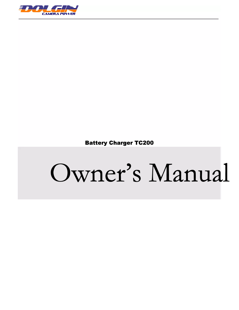 Page n°1 - Manuel utilisateur Dolgin TC200 Two Position