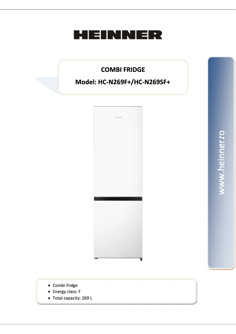 Image de la première page du manuel de l'appareil HC-N269F+