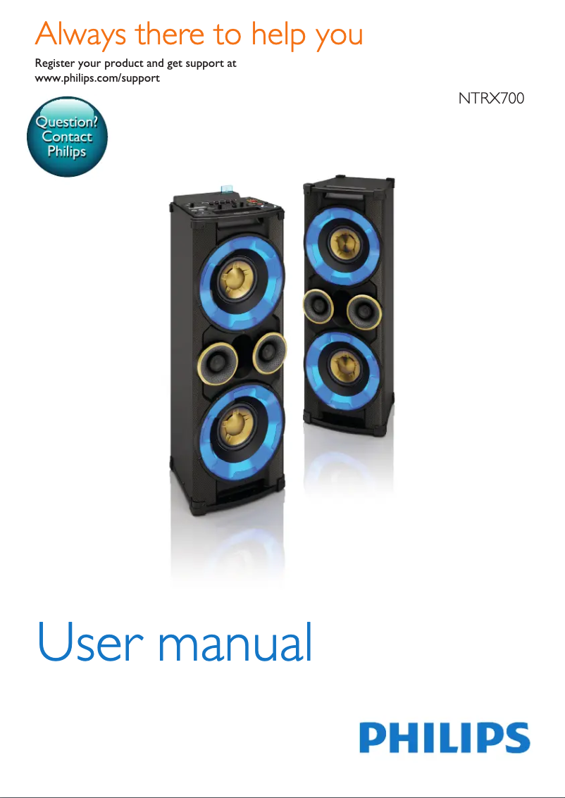Page 1 de la notice Manuel utilisateur Philips NTRX700