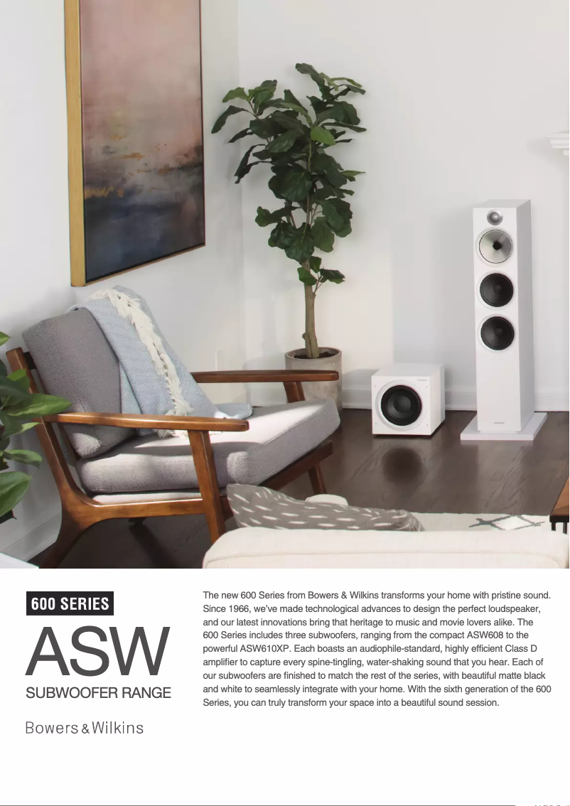 Página 1 del manual Ficha técnica Bowers & Wilkins ASW610XP
