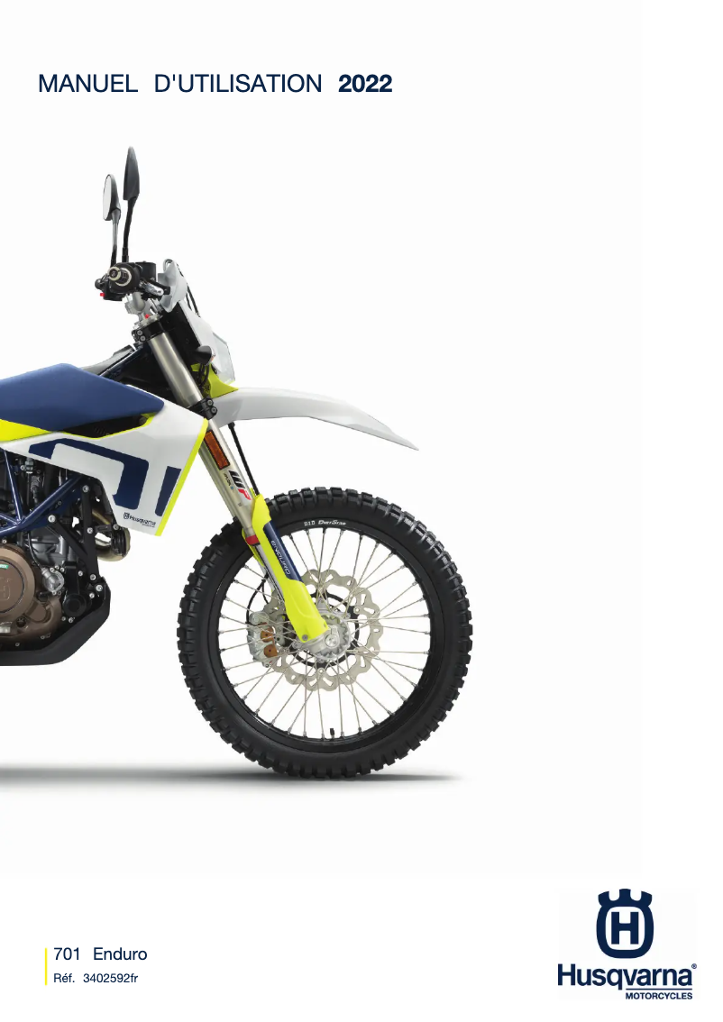 Image de la première page du manuel de l'appareil 701 Enduro (2022)