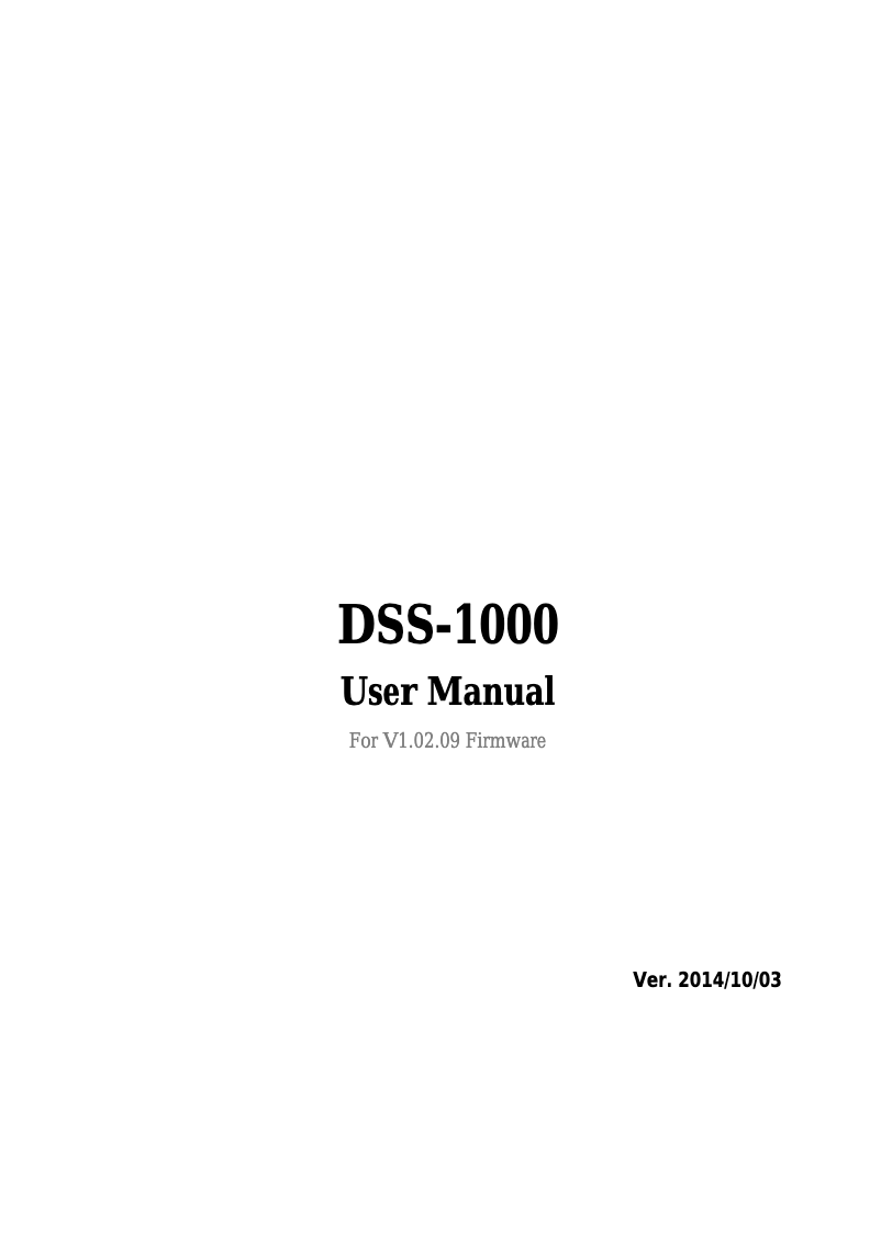 Page 1 of the manual Instruction Manual LevelOne DSS-1000