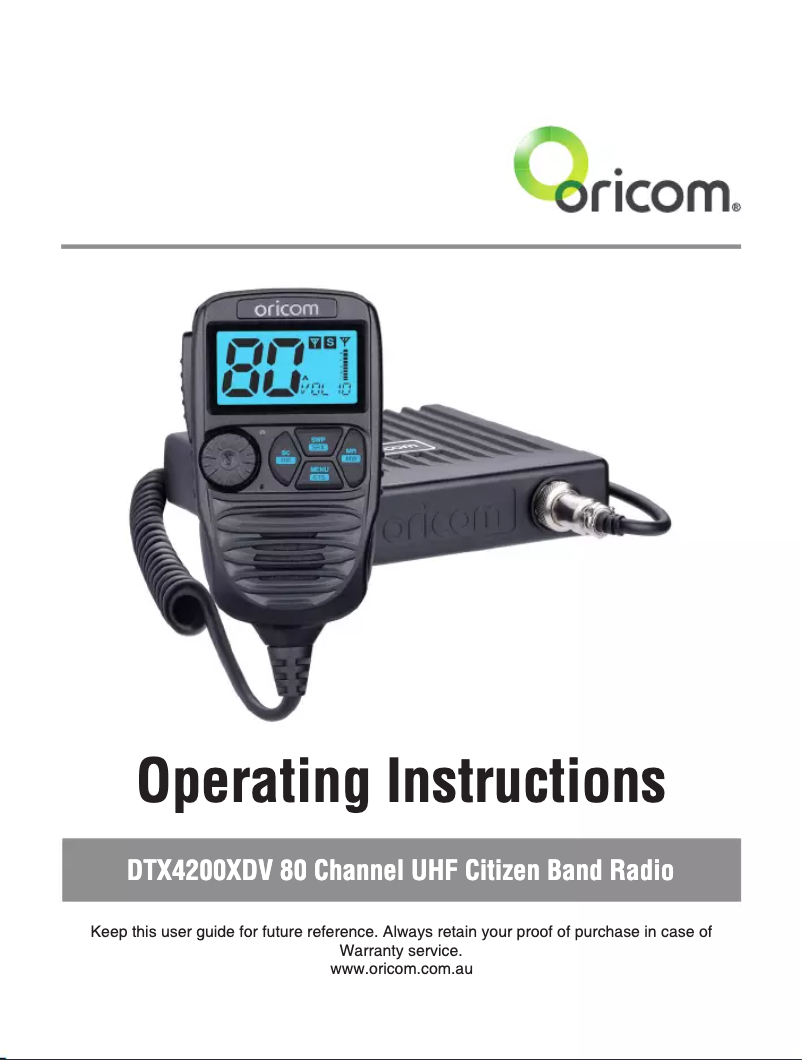 Page 1 de la notice Manuel utilisateur Oricom DTX4200XDV