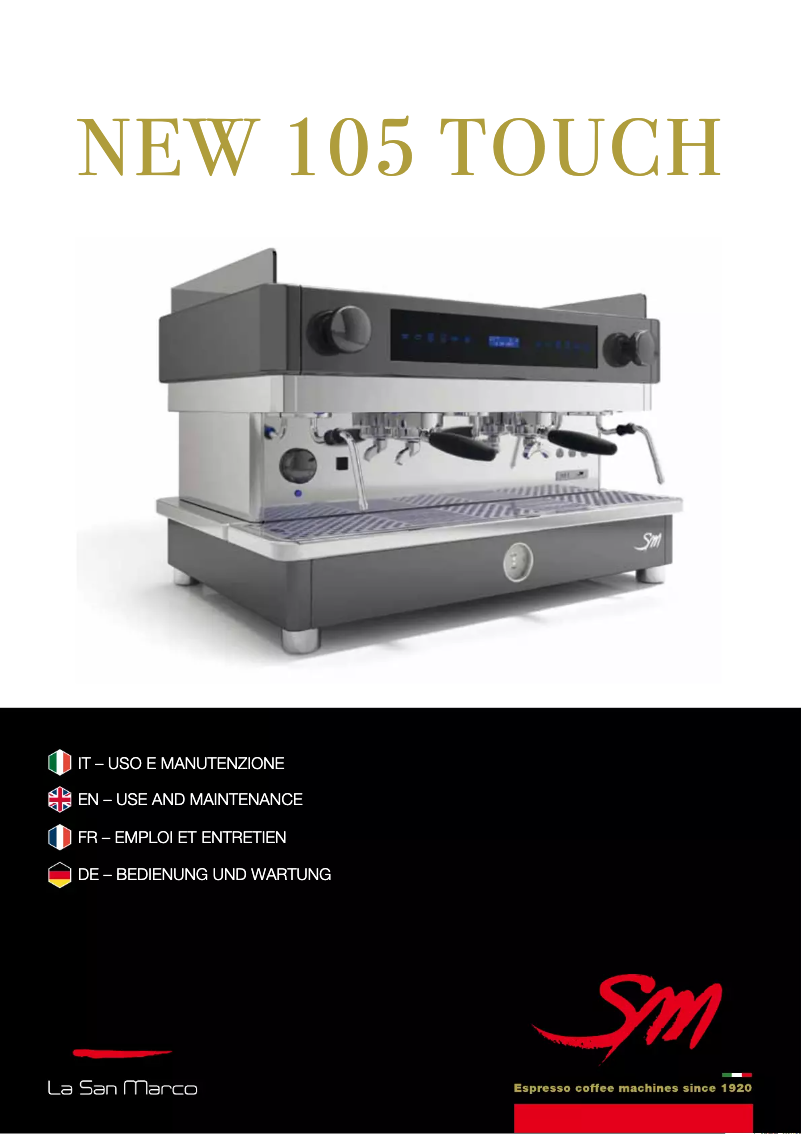 Page 1 de la notice Manuel utilisateur La San Marco New 105 Touch