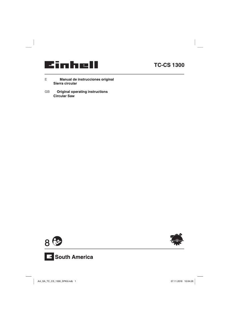 Page 1 de la notice Manuel utilisateur Einhell TC-CS 1300
